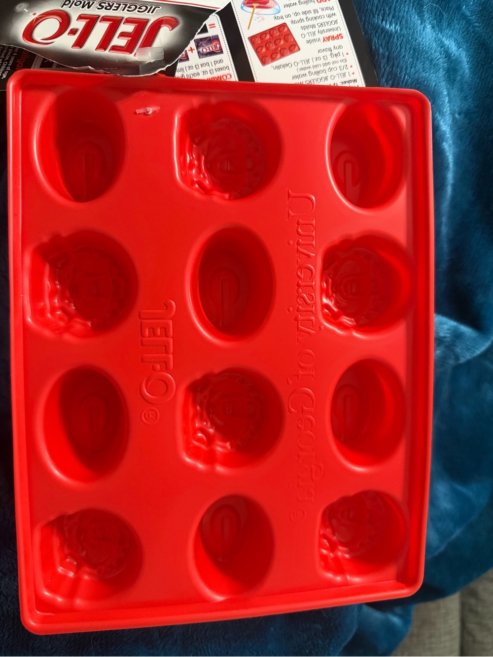 Set of 3 Vintage JELL-O Red Plastic Jiggler Mold - 12-Cavity